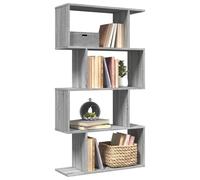 vidaXL Librería divisora 4 niveles madera gris Sonoma 70x24x129 cm