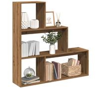 vidaXL Librería divisora 4 niveles madera roble artisan 123x29x123 cm