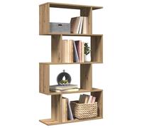 vidaXL Librería divisora 4 Niveles Madera Roble Artisan 70x24x129 cm, estantería, estantería para Libros, librerías, estantería para Libros, librería