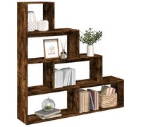 vidaXL Librería divisora 4 niveles roble ahumado 143,5x29x143,5 cm