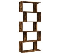 vidaXL Librería divisora 5 niveles madera roble ahumado 70x24x161 cm
