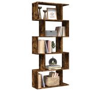 vidaXL Librería divisora 5 niveles madera roble ahumado 70x24x161 cm