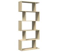 vidaXL Librería divisora 5 niveles, madera Roble Sonoma, 70x24x161 cm