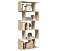 vidaXL Librería divisora 5 niveles, madera Roble Sonoma, 70x24x161 cm