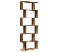 vidaXL Librería divisora 6 niveles Madera envejecida 70x24x193 cm