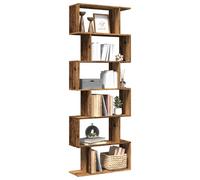 vidaXL Librería divisora 6 niveles Madera envejecida 70x24x193 cm