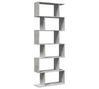 vidaXL Librería divisora 6 niveles, madera gris hormigón 70x24x193 cm
