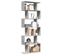 vidaXL Librería divisora 6 niveles, madera gris hormigón 70x24x193 cm