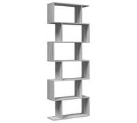 vidaXL Librería divisora 6 niveles Madera gris Sonoma 70x24x193 cm