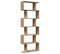 vidaXL Librería divisora 6 niveles madera roble Artisan 70x24x193 cm