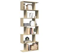 vidaXL Librería divisora 6 niveles madera roble Sonoma 70x24x193 cm