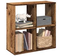 vidaXL Librería divisora madera de ingeniería negra 69,5x29x69,5 cm en color Negro/Gris hormigón/Madera antigua y más