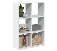 vidaXL Librería divisora madera ingeniería blanco 69,5x29x103,5 cm