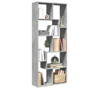 vidaXL Librería divisora madera de ingeniería gris hormigón 67x25x161,5 cm