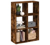 vidaXL Librería divisora madera roble ahumado 69,5x29x103,5 cm