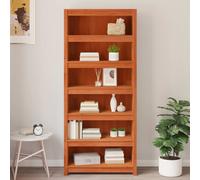 vidaXL Librería Marrón cera 80 x 35 x 183 cm Madera de pino macizo