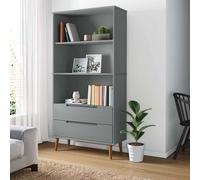 vidaXL Librería MOLDE madera maciza de pino gris 85x35x170,5 cm