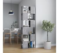 vidaXL Librería separador contrachapada gris hormigón 60x24x186 cm