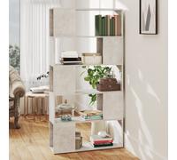 vidaXL Librería separador contrachapada gris hormigón 80x24x155 cm