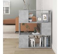 vidaXL Librería separador contrachapada gris hormigón 80x24x94 cm