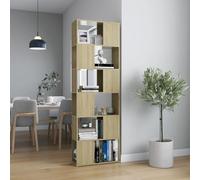 vidaXL Librería separador contrachapada roble Sonoma 60x24x186 cm
