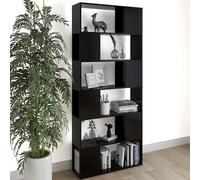 vidaXL Librería separador madera contrachapada negro 80x24x186 cm