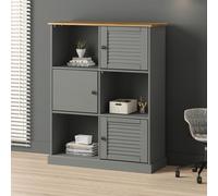 vidaXL Librería VIGO madera maciza de pino gris 90x35x114,5 cm