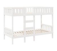 vidaXL Litera blanca 90 x 190 cm de madera maciza de pino, estructura de litera, base de litera, mueble dormitorio