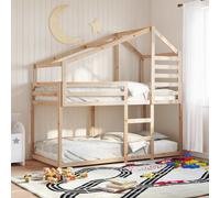 vidaXL Litera con techo de madera maciza de pino 75x190 cm