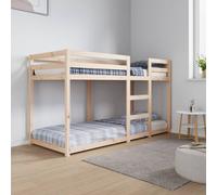 vidaXL Litera de madera maciza de pino 75x190 cm