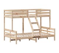 vidaXL Litera de Madera Maciza de Pino 80x200/120x200 cm, Cama, Estructura de Cama, Cama Alta, Muebles de Dormitorio, somier, Estructura de litera