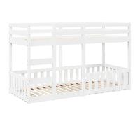 vidaXL Litera de madera maciza de pino 80x200 cm estructura baja infantil con somier