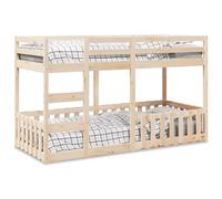vidaXL Litera de madera maciza de pino 90x200 cm