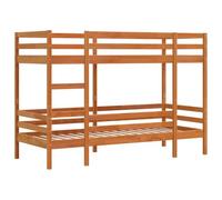vidaXL Litera de Madera Maciza de Pino marrón Cera 75x190 cm