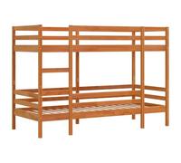 vidaXL Litera de madera maciza de pino marrón cera 90x190 cm