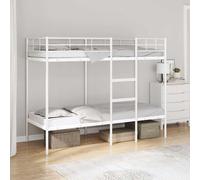 vidaXL Litera sin colchón Acero blanco 75x190 cm