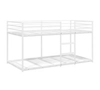 vidaXL Litera sin colchón Estructura de litera Acero blanco 80x200 cm