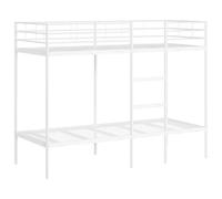 vidaXL Litera sin colchón Acero blanco 80x200 cm Cama alta