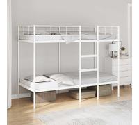 vidaXL Litera Estructura de cama sin colchón Acero blanco 90x200 cm