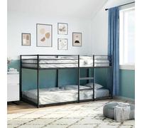vidaXL Litera sin colchón Acero Negro 107x203 cm
