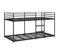 vidaXL Litera Estructura de cama sin colchón acero negro 90x200 cm