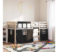 vidaXL Litera sin colchón negro 90x200 cm madera maciza de pino