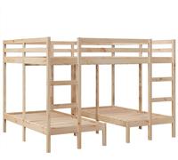 vidaXL Litera triple de 160x200/80x160 cm, fabricada en madera maciza de pino
