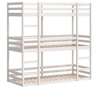 vidaXL Litera triple de madera maciza de pino 90x200 cm - 3 niveles para niños