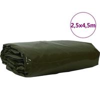 vidaXL Lona, 650 g/m², color verde oliva, 2,5 x 4,5 metros, con revestimiento de PVC