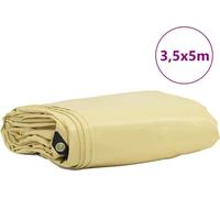 vidaXL Lona beige de 3,5 x 5 metros, con revestimiento de PVC, gramaje de 650 g/m²