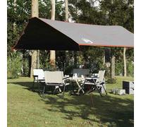 vidaXL Lona de camping impermeable gris y naranja 420x440 cm