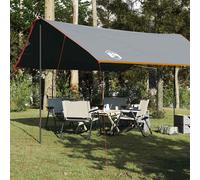 vidaXL Lona de camping impermeable gris y naranja 460x305x210 cm