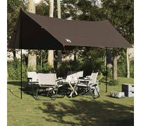 vidaXL Lona de camping impermeable marrón 438x376x212 cm