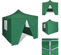 vidaXL Lona para pérgola con 4 paredes, 3 x 3 metros, color verde - Pabellones y toldos para fiestas